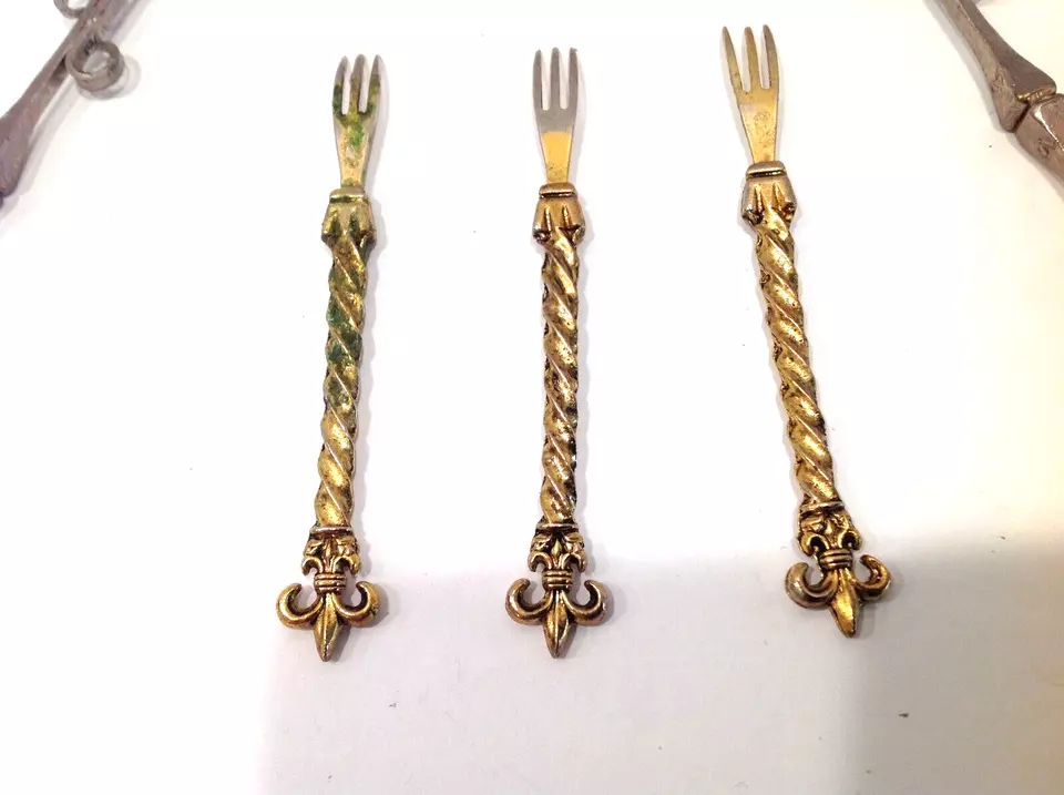 Vintage MCM Cocktail Forks Lot of 7 Sold AS IS - Image 3 of 3