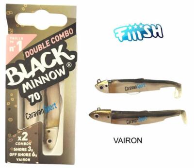 Fiiish Double Combo Shore Black Minnow No.2.5 – Vairon 10,5 Cm – 8g – Lot De 2 Pour Pêche Sportive