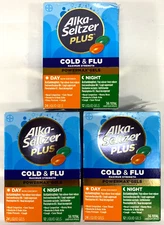 3x Alka-Seltzer Plus Power Max Cold & Flu Day/Night 36 Liquid Gels Exp. 04/2026