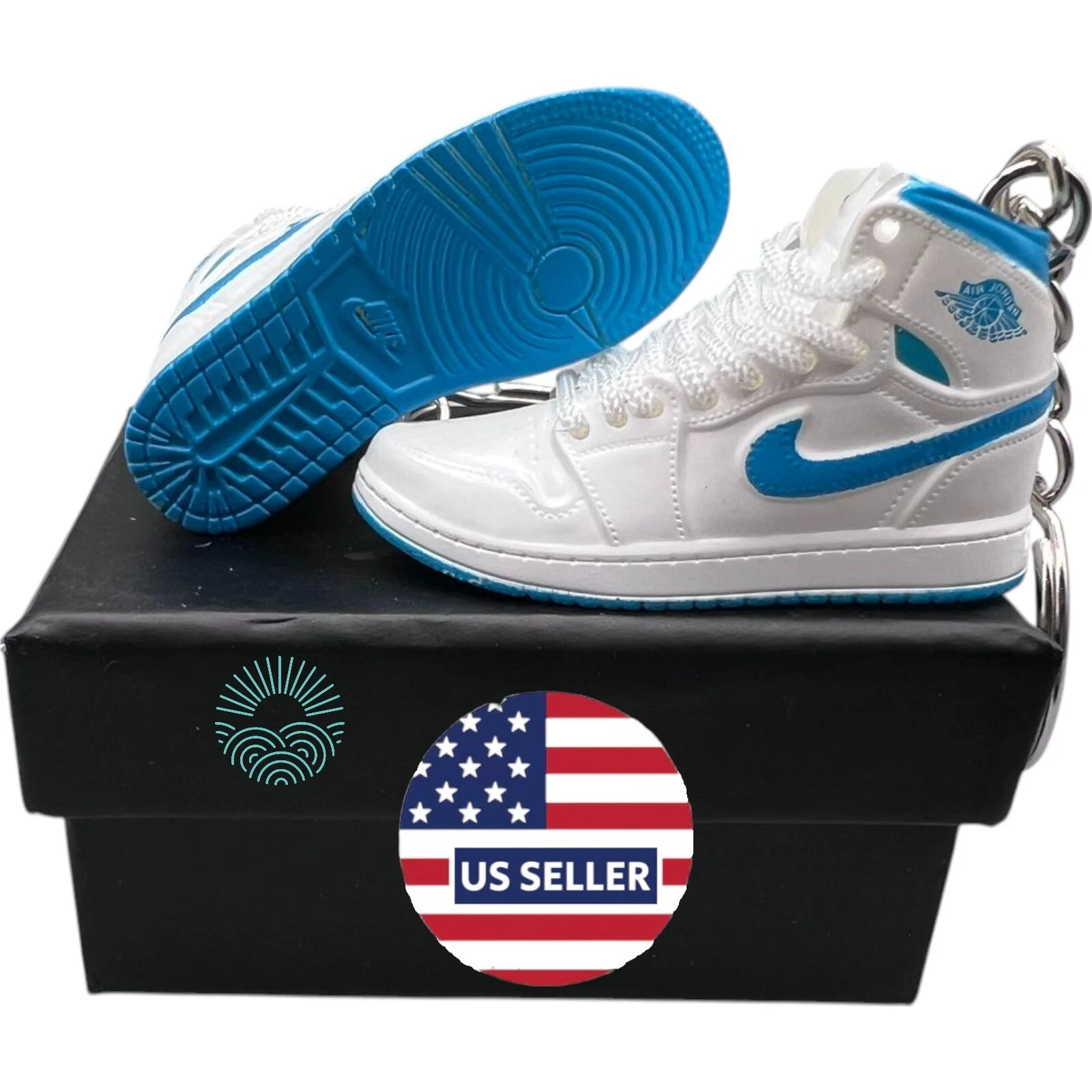 Porte clés Chaussures Mini Jordan / AJ Sneaker Trainer Keyrings   Collection 3D avec boîte