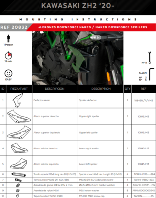 Puig Side Downforce Spoilers Race Wings Spoiler Black Kawasaki Z