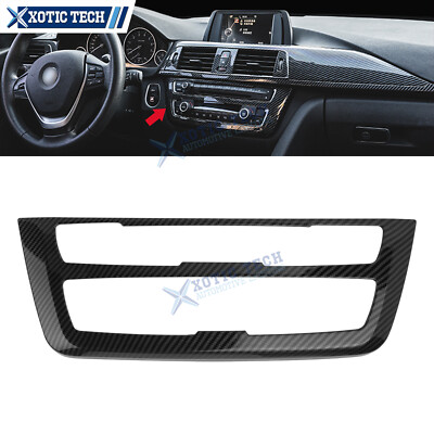 Carbon Fiber Style Center Console CD Panel Hard Trim Molding For BMW F30 F31