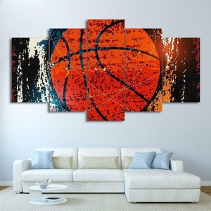 Red Basketball Canvas Art Print For Wall Decor Painting Ebay