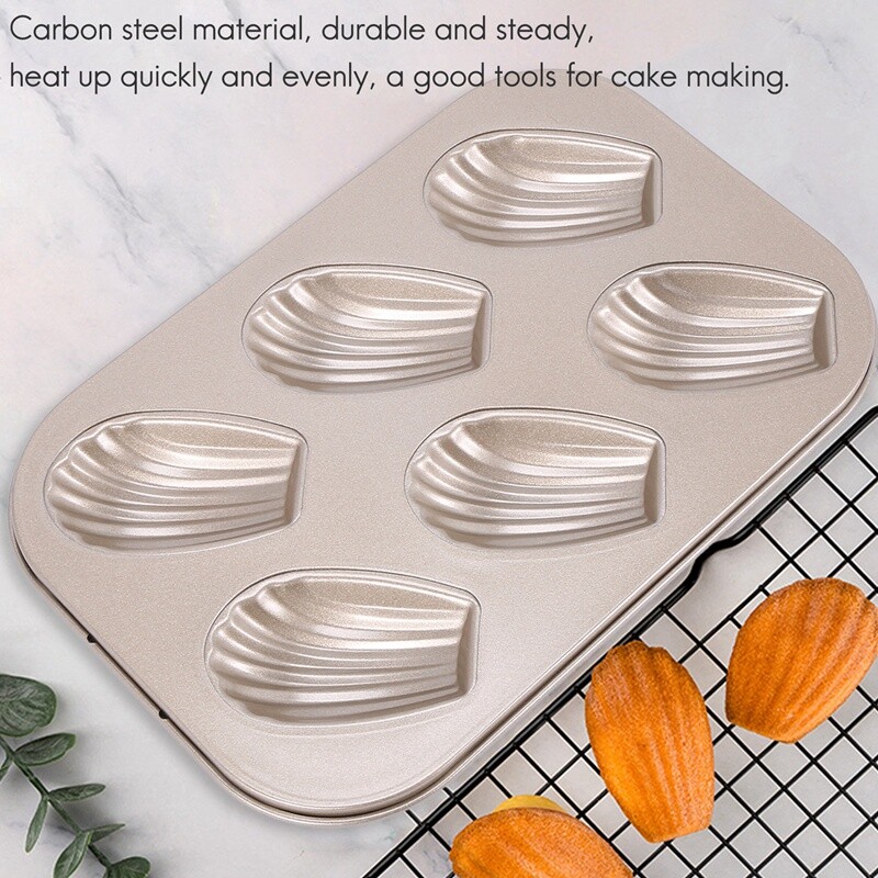 Madeleine Pans,3 Pack Nonstick Claws Shape Baking Pans, Carbon