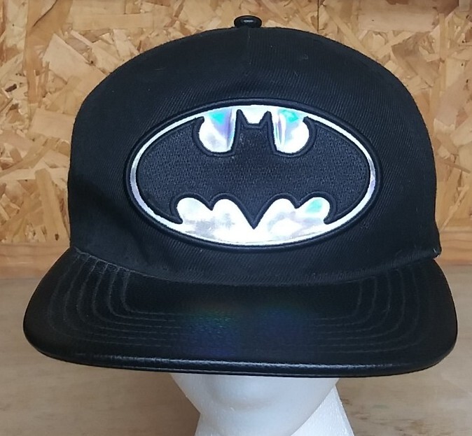Batman DC Comics Hat Cap Faux Leather Bill Bat Logo S… Gem