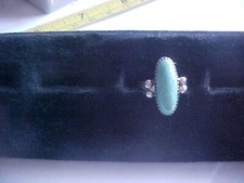 HANDCRAFTED TURQUOISE RING BY TK CUSTOM SILVER SIZE 5.5