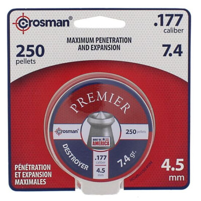 250 Stück Crosman High Quality Destroyer Diabolo Kaliber 4,5 mm .177 Spitzkopf