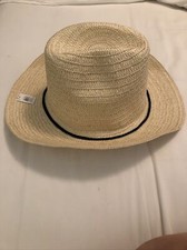 Fedora Cowboy Hat With Ribbon. Beige Sz. L Unisex