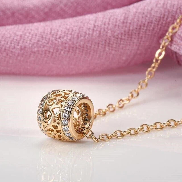 4 Ct Round Cut Lab Created Diamond Pendant 14k Yellow Gold Plated Free Chain 18