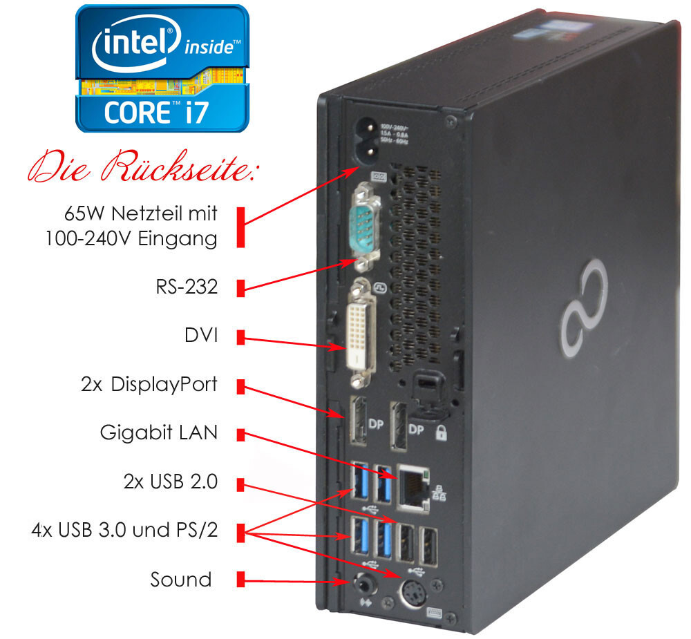 ron　FUJITSU ESPRIMO WH77/M i7/8GB/2TB Fujitsu Esprimo Q957 Intel I5-7500T 16 GB DDR4 500 GB SSD USB3.0
