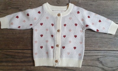 Lil'Atelier Baby Strickjacke  NBFSARAN LSKNIT CARD HEART GR. 56-86 Herzen