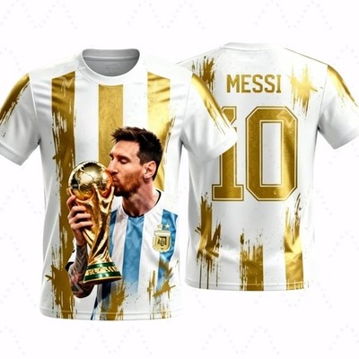 Fußballtrikot Messi Argentinien Champion Weltmeister T-Shirt Sport Mode