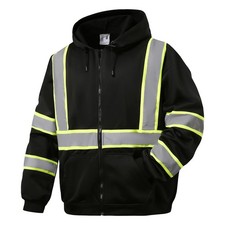 SKSAFETY High Visibility Reflective Hoodies for Men, Class 3 Safety Sweatshirts