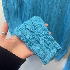Polo RalphLauren Cable Knit Bright Blue Cotton Lightweight Sweater Women’s M