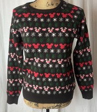 Disney Parks Authentic Mickey Ears Christmas Pullover Fair Isle Sweater Womens S