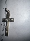 Cross Jesus Sterling Silver Cross Pendant As is Tarnished — photo 3