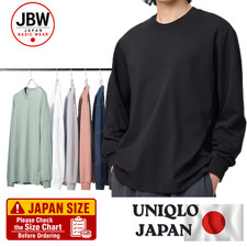  09 BLACK UNIQLO U AIRism Cotton Crew Neck Long Sleeve T-Shirt Japan
