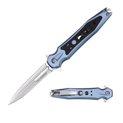 Tac-Force Spring Assisted Knife w/Aluminum w/ G10 Inlay & Low Carry Pocket Clip
