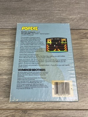 Popeye (Atari 5200, 1983) Back Box Only.