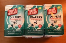 Lot of 36 - Simple Solution Disposable Dog Diapers Female, XX Small, Waist 6-12"