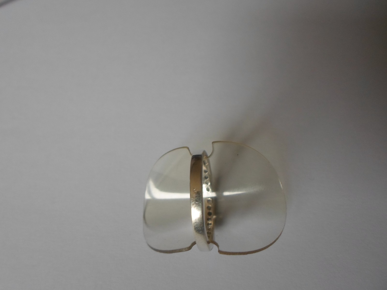 solid silver ring, half turn, zirconiums, size 60 - image 6