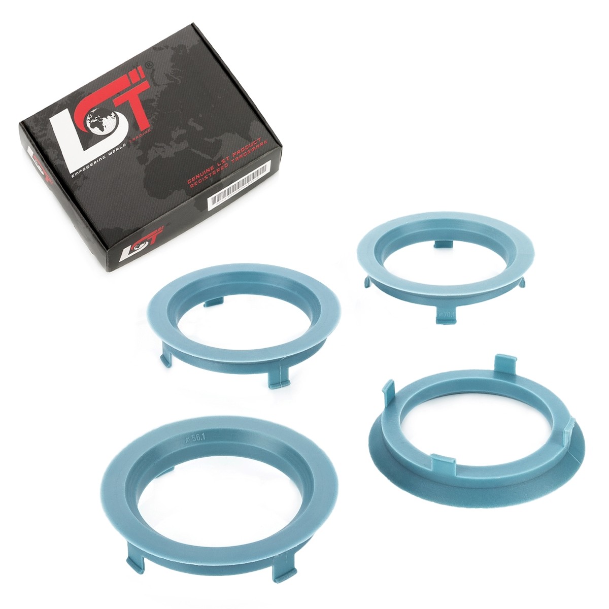 4x Distance Rings Centering Blue Alloy Wheels Ø 56,1 MM - 70,1 for Hyundai