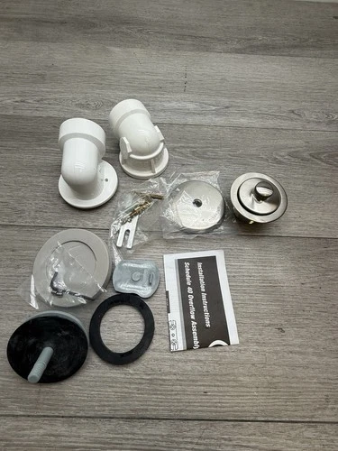 PROFLO PFWO354 1-1/2" Brass Lift & Turn Tub Drain Kit w Overflow Nickel *READ* - Picture 2 of 4