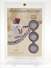 PETE ROSE 2025 LEAF IN THE GAME USED HEROES PATCH GLITTER HOLO /12 Q4444