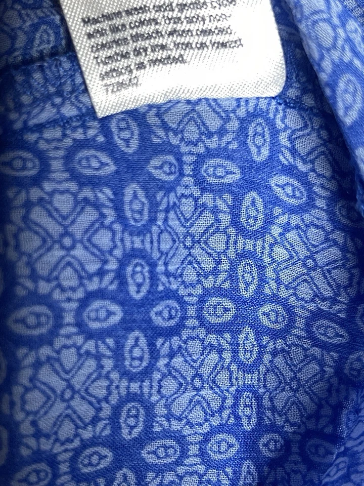 Blusa manga corta estampada azul St. John's Bay talla grande Foto 4 de 4