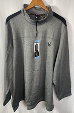 Spyder Active Men's Big  Tall 3XL Gray Performance 1/4 Zip 29" Chest 31" Long