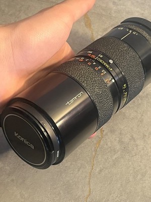 Konica FS-1 Film Camera w/ Tamron 210mm 1:45 Lens Made Japan