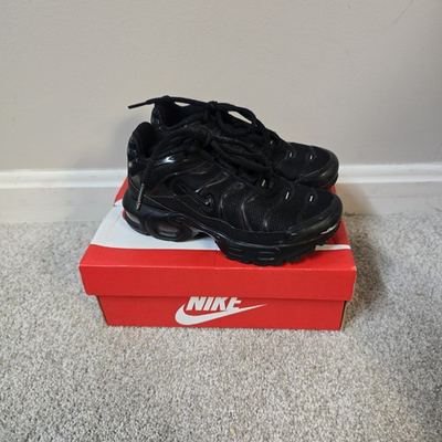 #ad #ad Nike Air Max Plus Running Kids Boys Triple Black Yellow CD0610 001 Size 11C $49.99