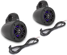 Waterproof Marine Wakeboard Tower Speakers - 4 Inch Dual Subwoofer Speaker Set W
