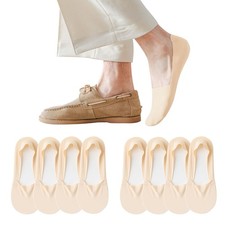 4 Pack Mens No Show Socks Thin Non Slip Low Cut Liner Socks Invisible for Flats