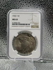 1922 Peace Dollar $1 Silver .900 Philadelphia NGC MS63 Certified Coin