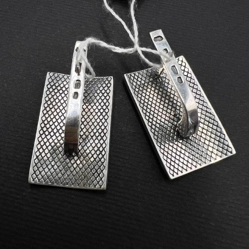 Orecchini Vintage Ucraina Argento Sterling 925 Oro 9K Floreale Clip-On 2,5 cm... - Immagine 2 di 4