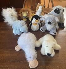 Webkinz Plush Lot of 9 No Codes Penguin Platypus Lion Hippo Cat Dog Polar Bear..