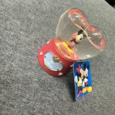 Rare 2 1/2" Heart Shaped Mickey Mouse Snowglobe "Be Mine"