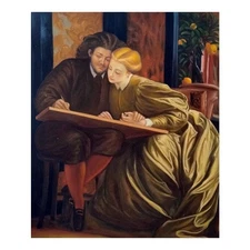 Square Hand Painted Oil on Canvas 50x60 CM Made in Italy Soft