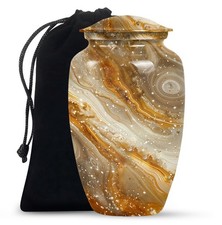 Dark Gold Abstract Burial Large Urns For Ashes For Mother Father 10 Inch