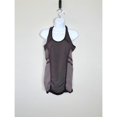 Athleta Tank Top Women XL Purple Racerback Seamless Mesh Knit Athletic Workout