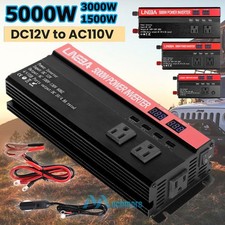 Convertidor De Corriente 5000W Para Autos Carros DC 12V a 110V AC Inversor y USB
