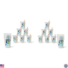 Bluey Take  Toss Sippy Cups Party Pack - 24 Spill-Proof 10 Oz Cups with Lids