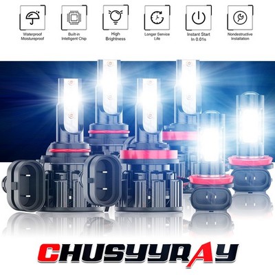 For Chevy Equinox 2010-2017 LED Headlight Bulbs Kit Hi/Lo Beam + Fog Light 6000K