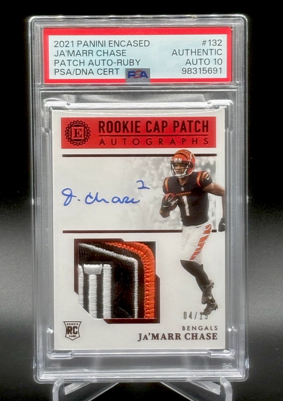 JaMarr Chase Panini Encased #132 Patch Autograph