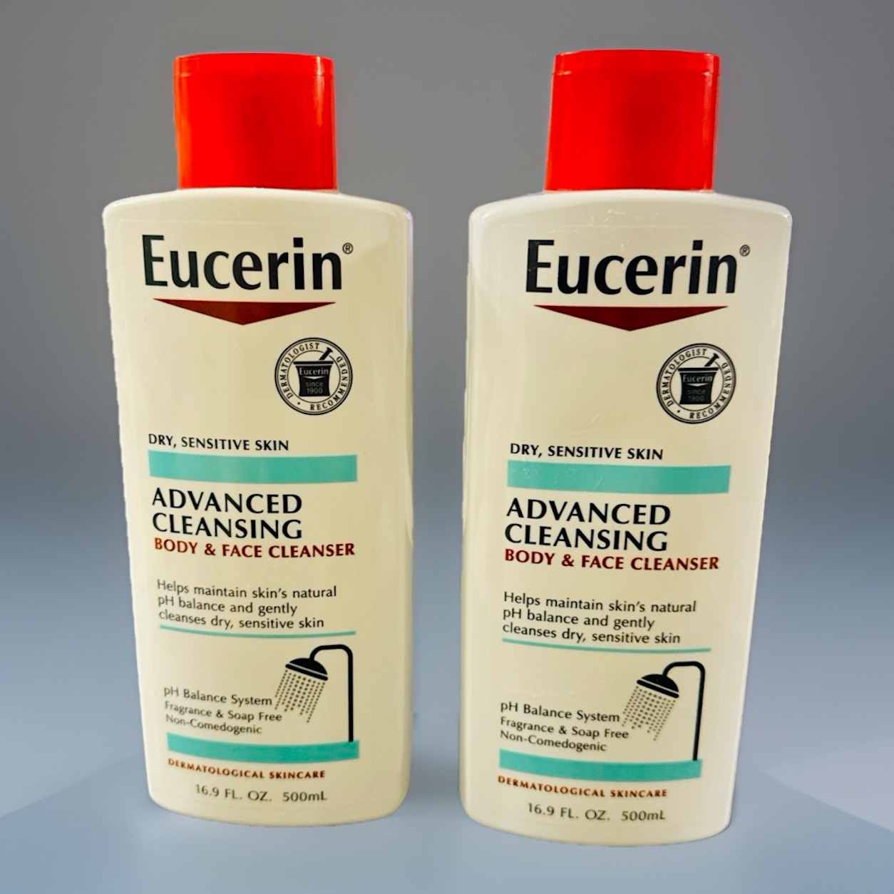 Eucerin Advanced Cleansing Body & Face Wash 2 PK- 16.9oz FOR DRY, SENSITIVE SKIN
