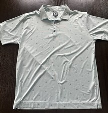 Men  s FOOTJOY Athletic Fit Golf Polo  Size XL  Ice Blue/Gray