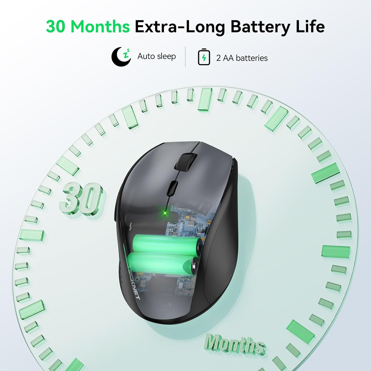 TECKNET Wireless Mouse, 2.4G USB Computer Mouse with 6-Level Adjustable 4800 DPI