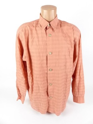 Signum Herren Hemd Gr. M Regular langarm kariert Freizeithemd orange (18601)