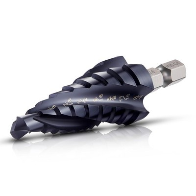 1/4-3/4in 9-step TiAlN Cobalt High-Speed Steel Step Drill Bit, Hex Shank
